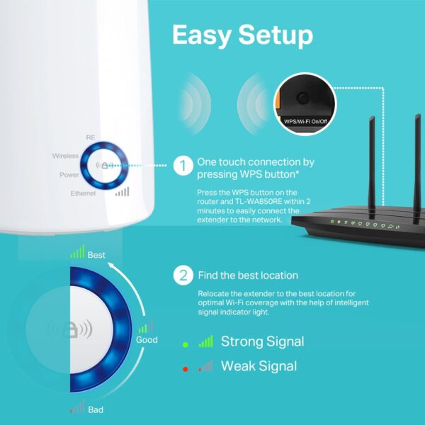 TP-Link TL-WA850RE Single_Band 300Mbps RJ45 Wireless Range Extender - Image 4