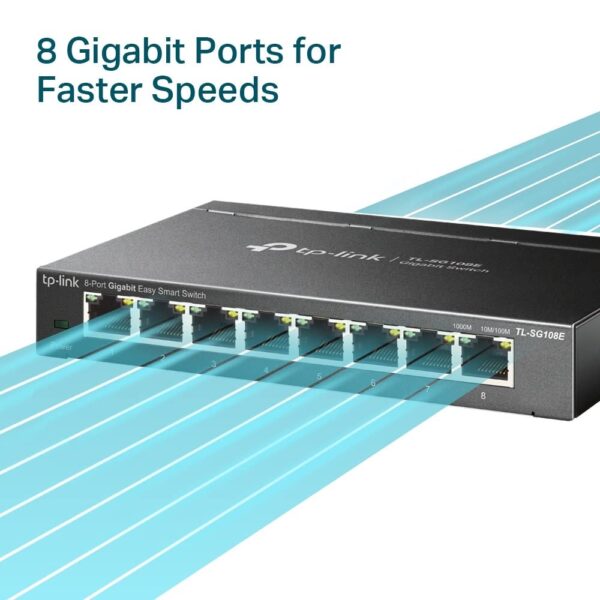 TP-Link SG108E  8 Port Gigabit Switch - Image 4