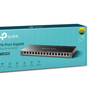 TP-Link 16 Port Gigabit Switch | Unmanaged Pro | Plug & Play | Fanless | Desktop/Wall-Mount | Durable Metal Casing | Support QoS, IGMP Snooping and Link Aggregation (TL-SG116E)